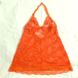 VS lace nightie lingerie orange cover up 🍊 sz Med